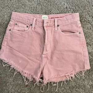 AO.LA distressed pink jeans shorts